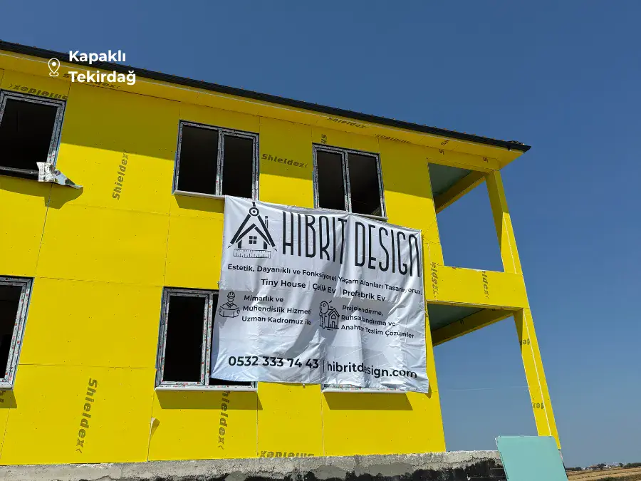 Kapaklı'da çelik ev inşaat yapım aşaması