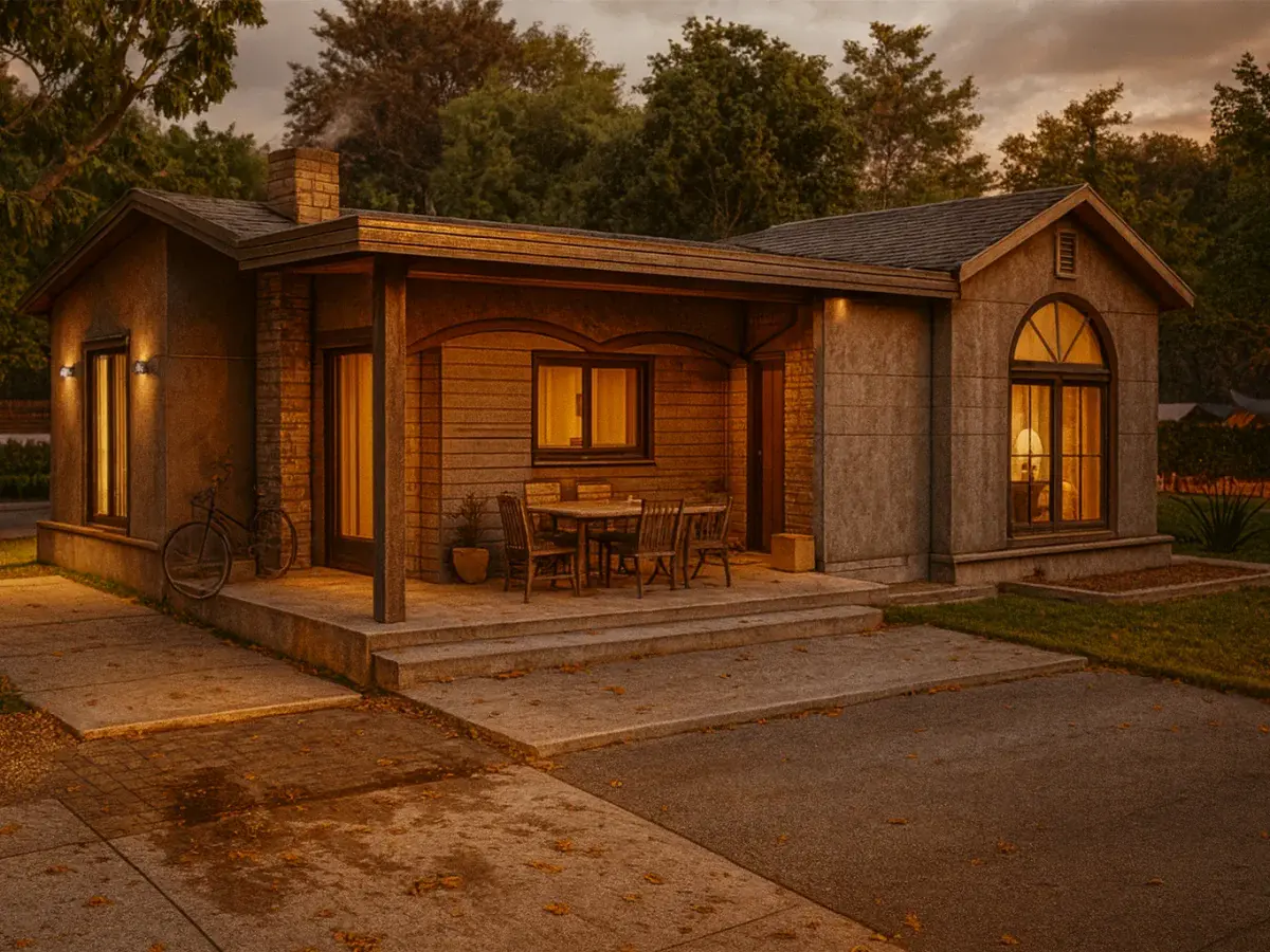 100 m² 2Plus1 Tek Katlı Çelik Ev Yan Gorunum 2 | Hibrit Design