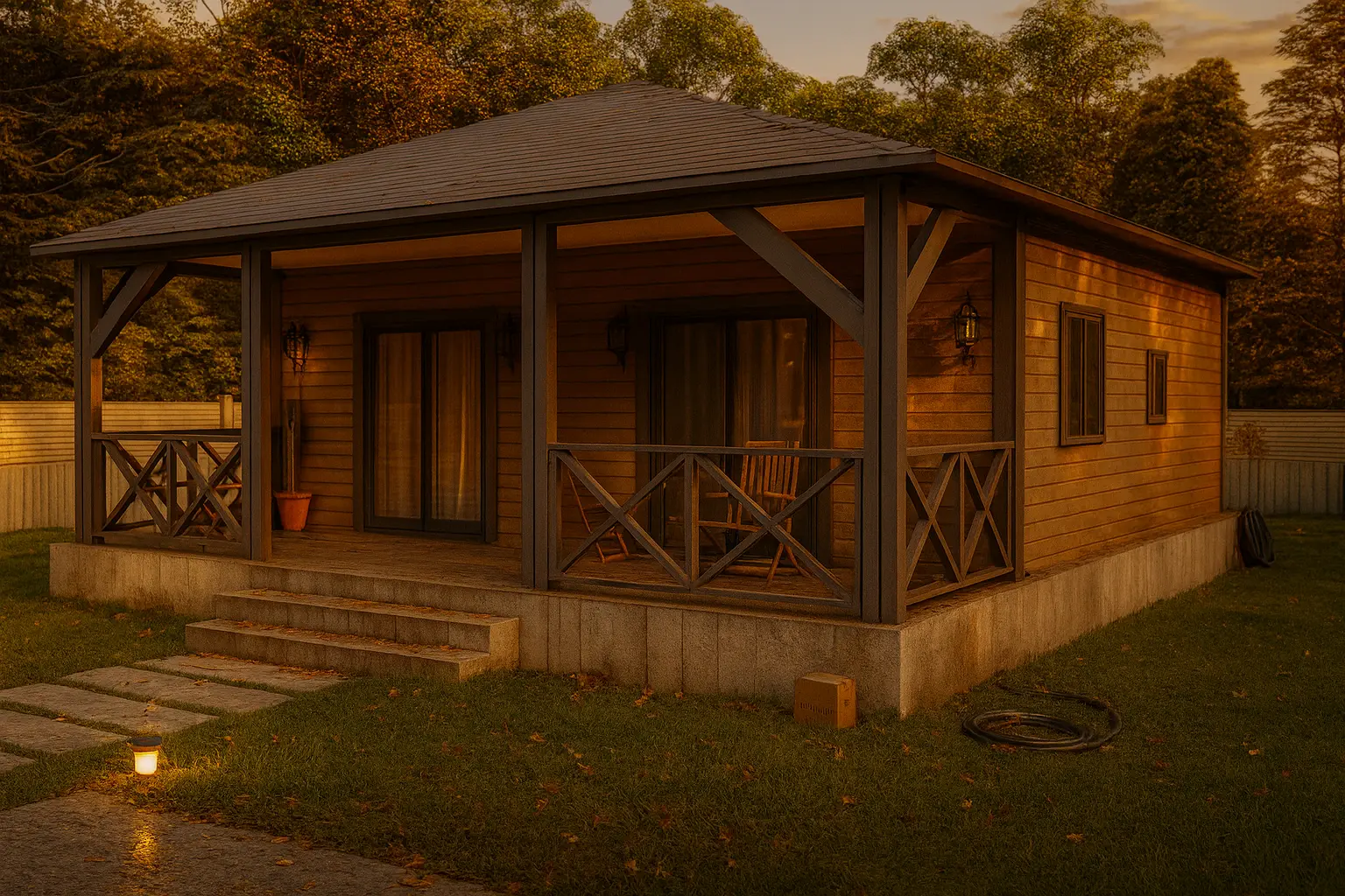 100 m² 2Plus1 Tek Katlı Çelik Ev Yan Gorunum | Hibrit Design