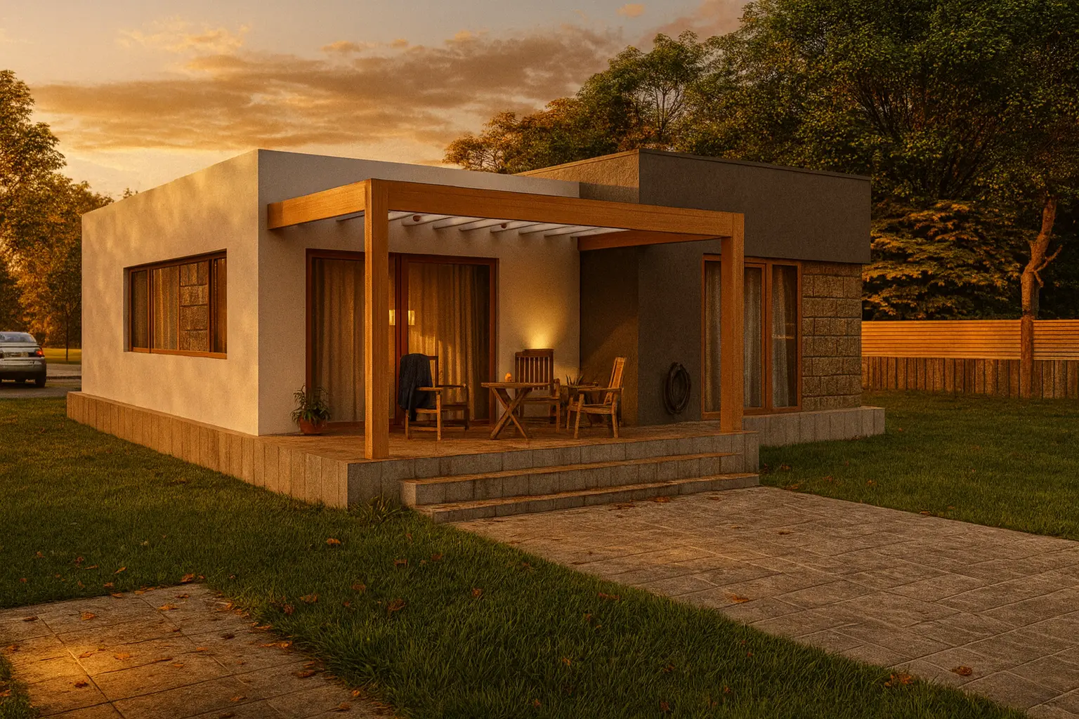 105 m² 2Plus1 Tek Katlı Çelik Ev Modern Mimari | Hibrit Design