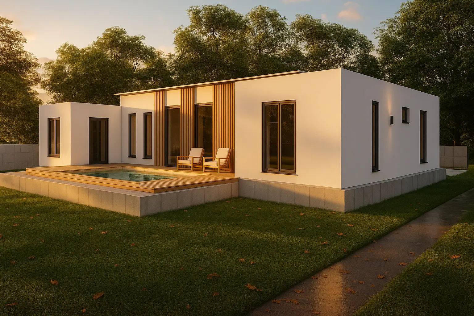 118 m² 4Plus1 Tek Katlı Çelik Ev Yan Gorunum | Hibrit Design