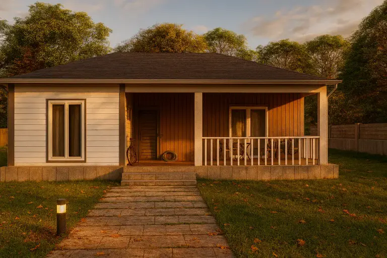 124 m² 3Plus1 Tek Katlı Çelik Ev On Gorunum | Hibrit Design