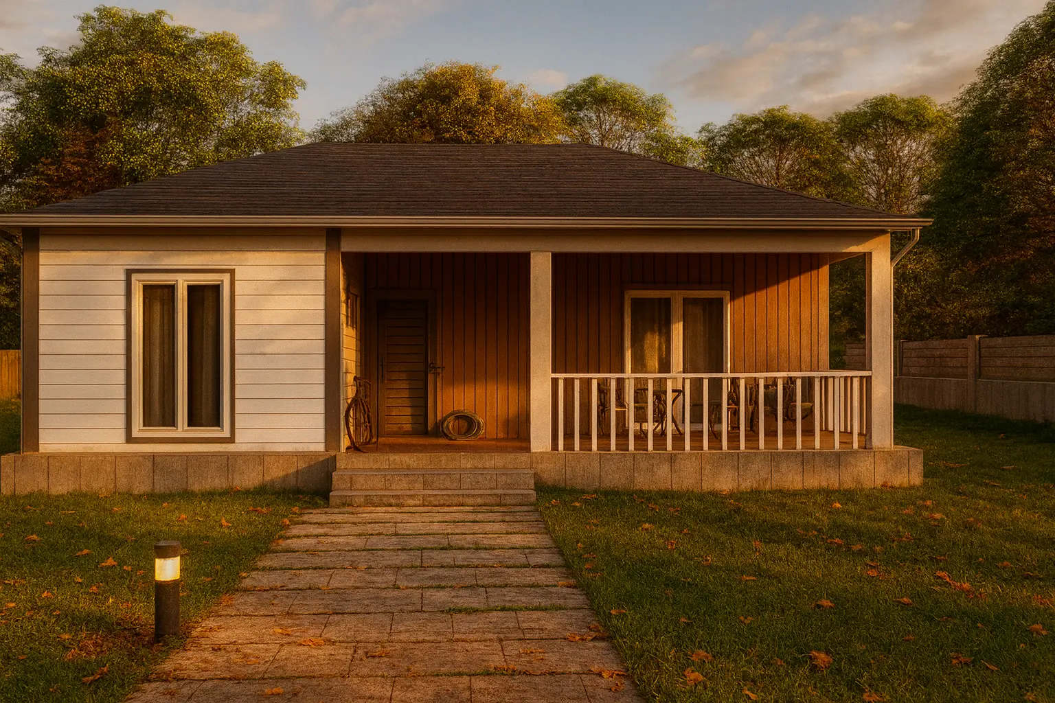 124 m² 3Plus1 Tek Katlı Çelik Ev On Gorunum | Hibrit Design