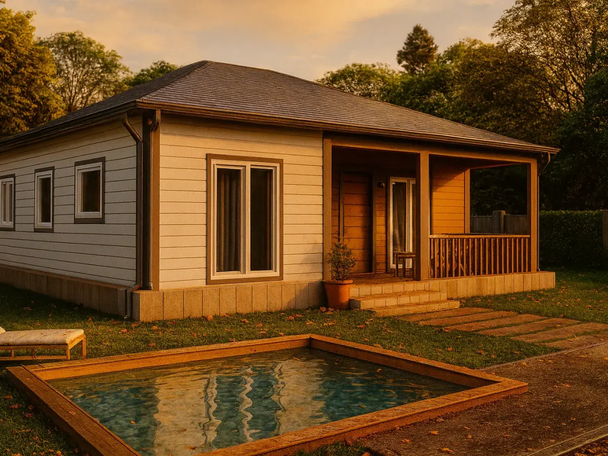 124 m² 3Plus1 Tek Katlı Çelik Ev Yan Gorunum | Hibrit Design