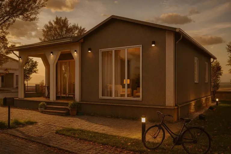 90 m² 2Plus1 Tek Katlı Çelik Ev Tekirdağ Genis Veranda | Hibrit Design