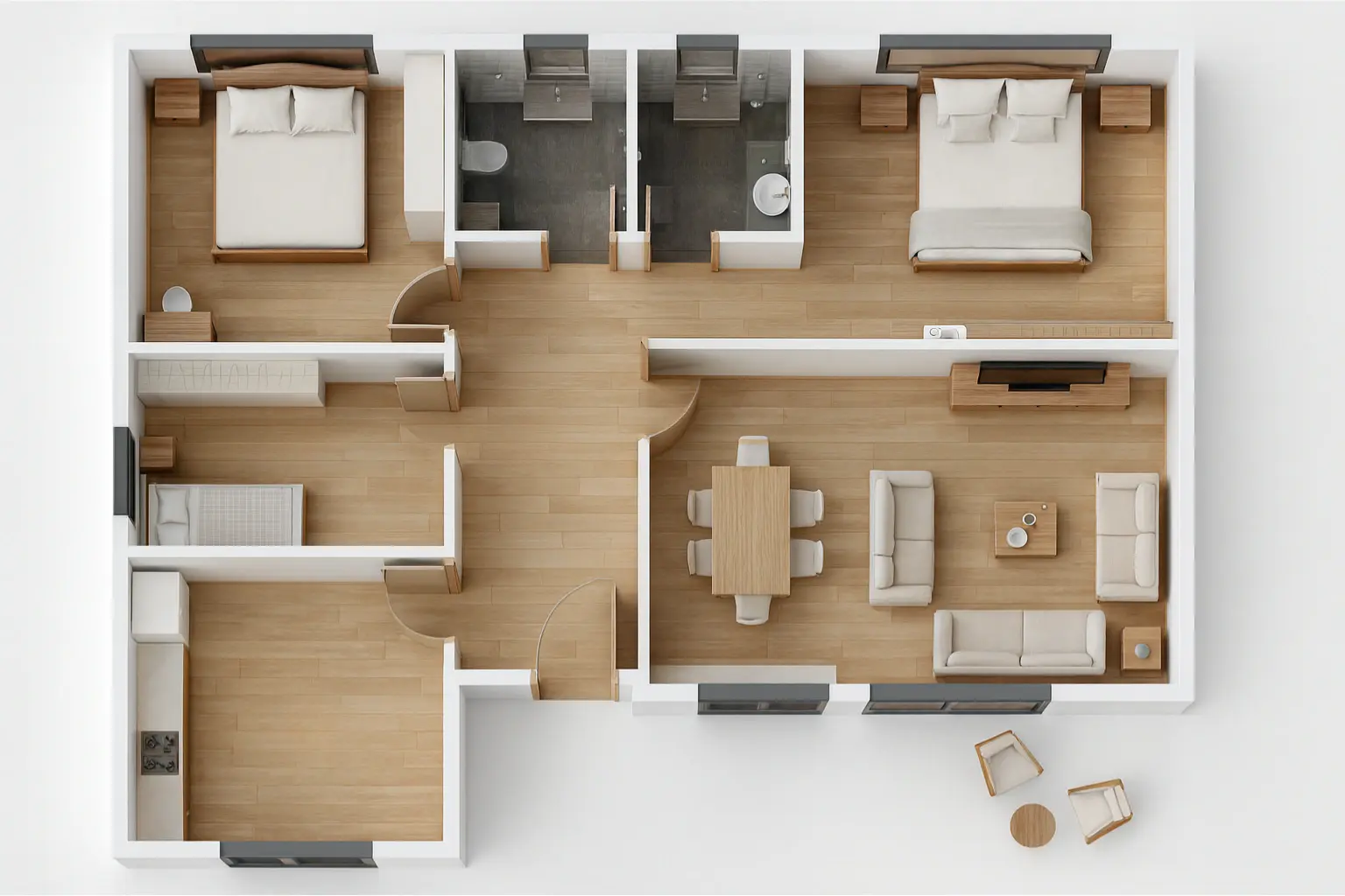 HDS-091 Tek Katlı Çelik Ev | Hibrit Design