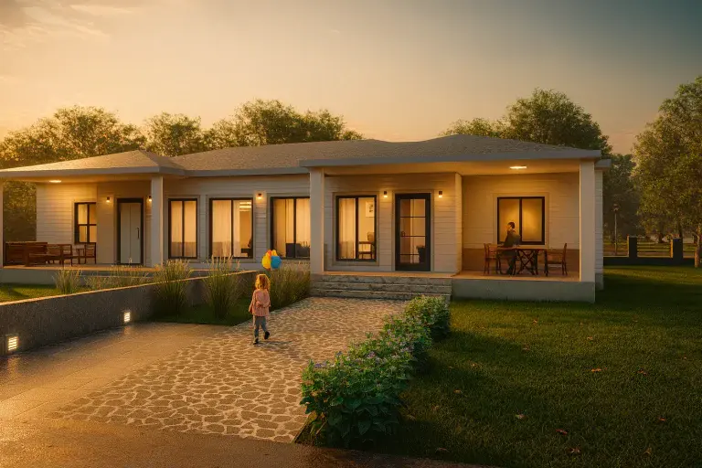 HDS-095 174 m² 4Plus1 Tek Katlı Çelik Ev Modern Tasarim Deprem Dayanikli | Hibrit Design