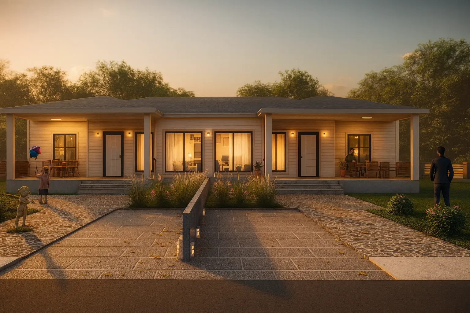 HDS-095 174 m² 4Plus1 Tek Katlı Çelik Ev Modern Tasarim Galvaniz Çelik Karkas | Hibrit Design