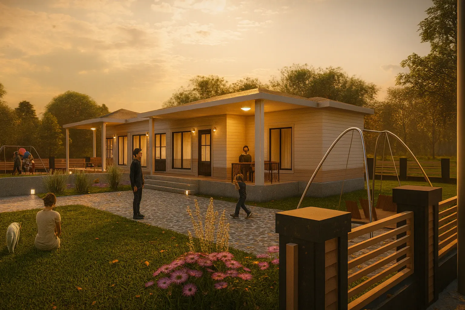 HDS-095 174 m² 4Plus1 Tek Katlı Çelik Ev Modern Tasarim Genis Aile | Hibrit Design